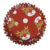 Reindeer Foil Baking Cases Pk 30