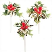 Xmas Flowers Plastic  Pk 144
