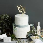 Mirror Gold Mr and Mr Cake Topper