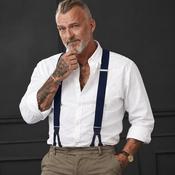 Buttoned Suspenders in Navy image