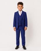 Boys Mark: Navy Check 3-Pc Suit