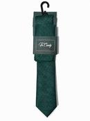 Green Rib Tie & Pocket Square Set
