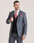 Doyle: Blue &amp; Navy Tweed 3-Pc Suit