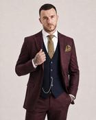 O'Flaherty: Wine &amp; Navy 3-Pc Suit