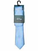 Baby Blue Rib Tie & Pocket Square Set