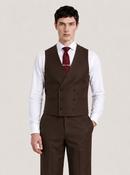 Binn Chorr: Plain Brown Double-breasted Waistcoat
