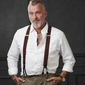 Buttoned Suspenders in Brown