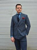 Lewis: Blue Tweed Double-Breasted 2-Pc Suit image