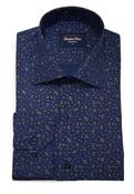Samson: Navy Floral Slim Fit Shirt image