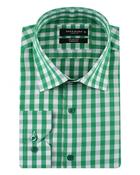 Makrom: Green &amp; White Slim Fit Shirt image