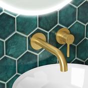 Oir Brushed Brass Wall Mounted Basin Mono (Excluding Waste)