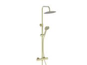 Brushed Brass Round Rigid Riser Shower