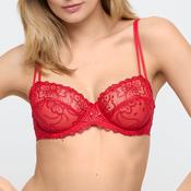 Jane All Lace Balconnet Bra | True Red