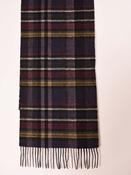 100% Lambswool Purple Pink Yellow Check Scarf