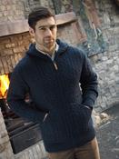 Mens Full Zip Hooded Cardigan - BLACKWATCH - L