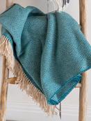 Wool and Cashmere Turquoise Herringbone Throw Col: 1417 image