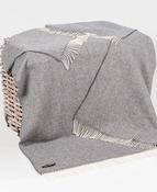 Wool and Cashmere Grey Herringbone Throw Col: 1474 image