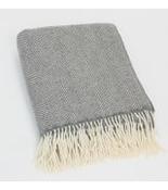 Cashmere and Wool Throw Grey Herringbone 1474 image