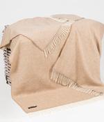 Wool and Cashmere Beige Herringbone Throw Col: 1475 image