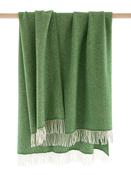 Wool and Cashmere Herringbone Throw Green Col.1491 image