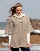 Hooded Tweed Cape - Natural - Small/Medium