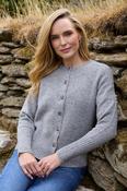 100% lambswool Cardigan - Grey - L