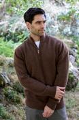 100% Lambswool Heavyweight 1/2 Zip Sweater – Grizzly - M image
