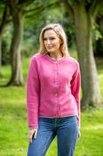 Ladies Wool and Cashmere Classic Cardigan - Pink / M image