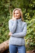 Aran Cable Knit Side Zip Sky - XL image