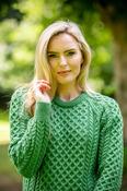 Ladies Merino Wool Aran Sweater - Kiwi Green - XL image