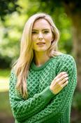 Ladies Merino Wool Aran Sweater - Kiwi Green - L image