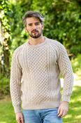 Fisherman Aran Sweater Parsnip Merino Wool - XS