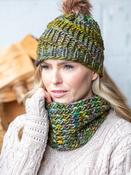 Handmade in Ireland - Snood and Bobble Hat Set - Green image