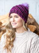 Handmade in Ireland - Super Soft hat with pom pom- Purple