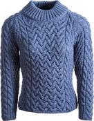 Shaped Crew Neck Sweater Merino Wool Denim Blue - L image