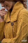 Irish Aran One Button Cardigan - Yellow / XL