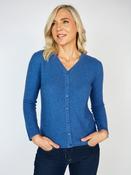 Extra Fine Merino Wool &amp; Cashmere Cardigan Denim - M