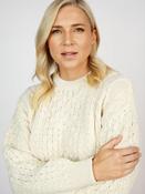 Pure Wool Unisex Aran Sweater Natural - L