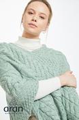 Aran Supersoft Merino Wool Poncho - Mint