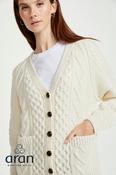 Unisex Handknit V-Neck Button Cardigan - Natural - XL