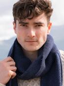 Wool and Cashmere Herringbone Scarf - Navy 2425 image