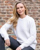 100% Merino Wool Fitted Aran Sweater Natural - XS image