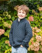 Kids Half Zip Aran Sweater Blackwatch - Black Watch / 3-4 yrs
