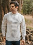 Unisex Merino Wool Aran Sweater - Natural - L image