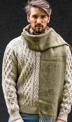 Men's Wool and Cashmere Moss Green Herringbone Scarf image
