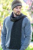 Wool and Cashmere Luxe Ribbed Scarf Charcoal - Made in Ireland image