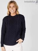 Unisex Heavyweight Aran Sweater Navy Marl - S