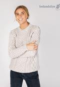 Unisex Heavyweight Aran Sweater Silver Marl - S