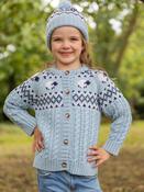 Kids Sheep Cardigan Merino Wool - Sky Blue - 3-4 yrs image