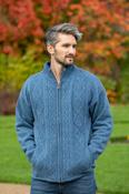 Lined - 100% Shetland wool Jacket Blue - S image